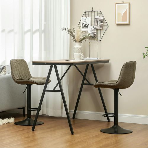 HOMCOM Bar Stools Set , Modern Armless Bar Chairs, Brown - Brown