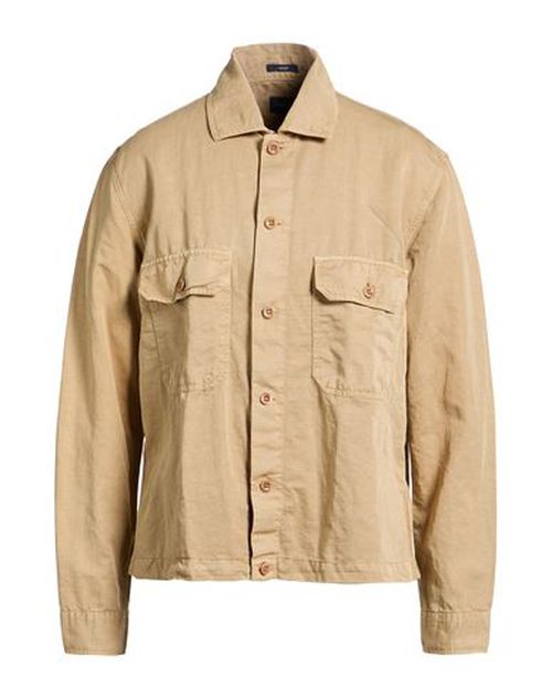 Man Shirt Beige Size 15 ¾ Cotton, Linen