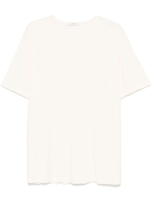 Ribbed U-neck T-shirt - Neutrals