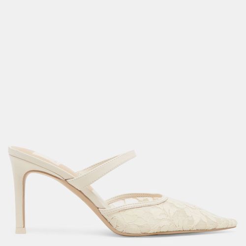 Katik Wide Heels White Floral Lace