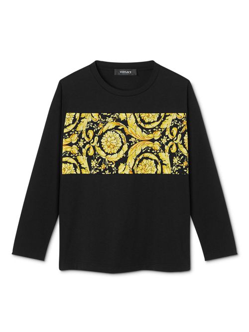 Barocco-print cotton sweatshirt - Black