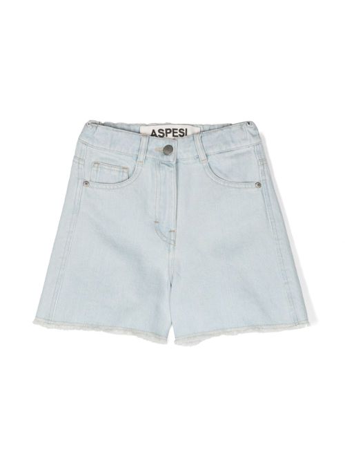 Frayed denim shorts - Blue