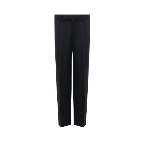 Wool and Mohair Blend Trousers — Black