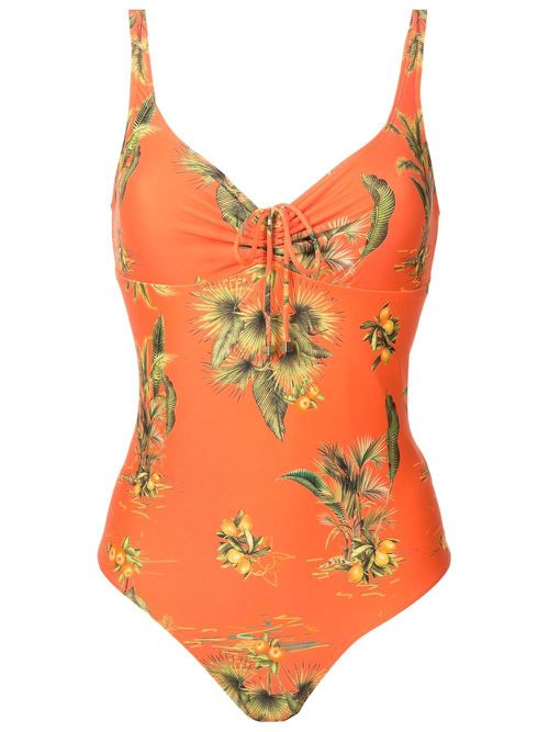 Rosa floral-print swimsuit - Orange