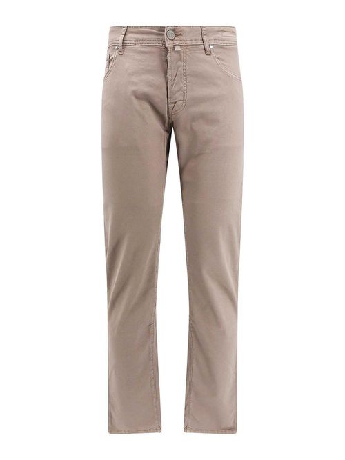 Cotton slim trouser with back logo patch