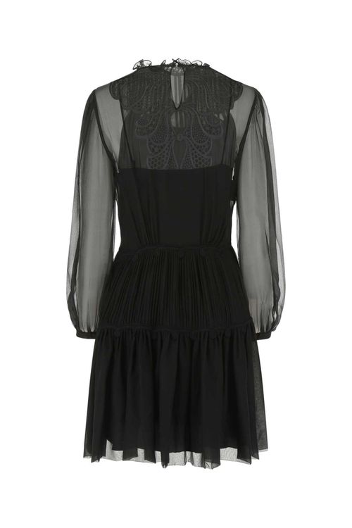 Black Chiffon Mini Dress