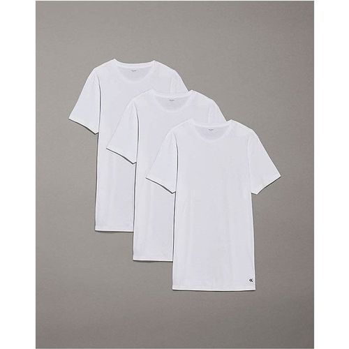 Calvin Klein Mens 3 Pack Short Sleeve T Shirts - White - Size Medium