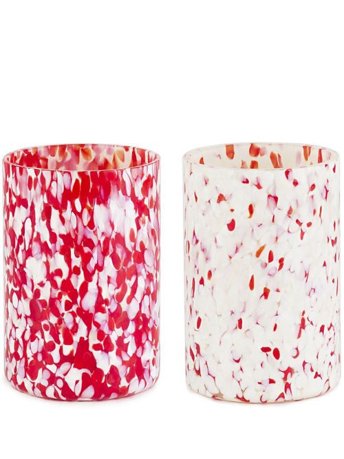 Macchia Murano glass set of two tumblers - Red