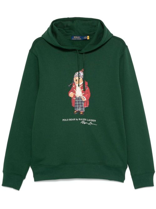 Polo Bear-motif hoodie - Green