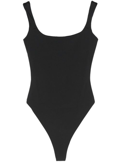Square-neck sleeveless bodysuit - Black