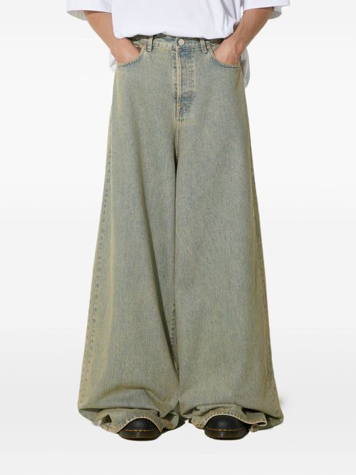 Faded wide-leg jeans - Blue