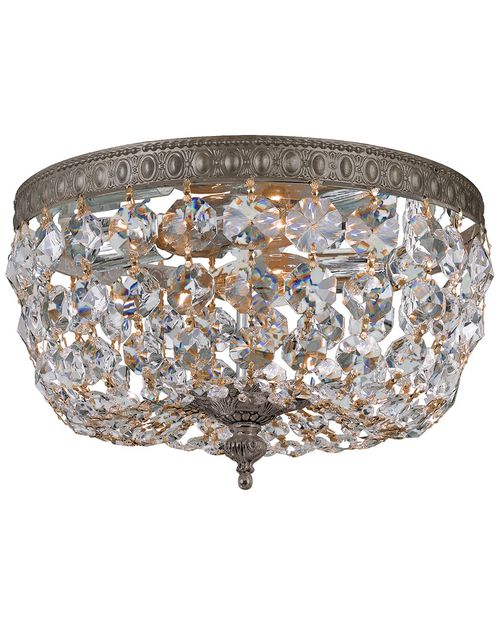 2-Light Flush Mount Swarovski Spectra Crystal