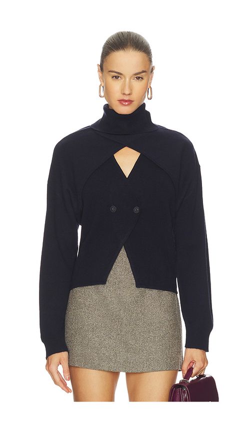 NAADAM Cashmino Vest Set With Reversible Bolero in Navy. XL. Also in L