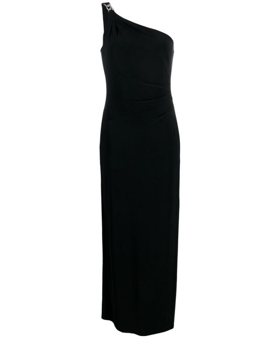 One-shoulder midi dress - Black