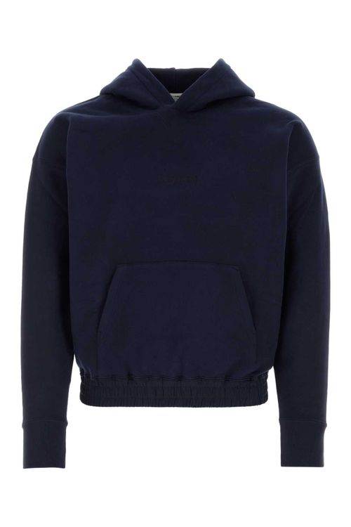 Cotton Fleece Hoodie — Navy