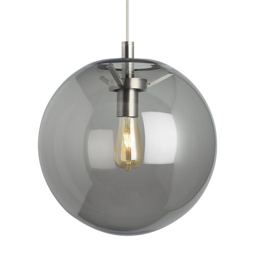 Palona 14" Pendant Light in Satin Nickel and Smoke