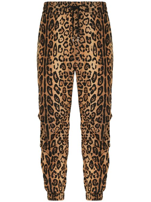 Leopard-print track pants - Brown