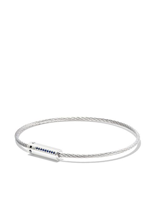 Sterling silver Cable sapphire bracelet
