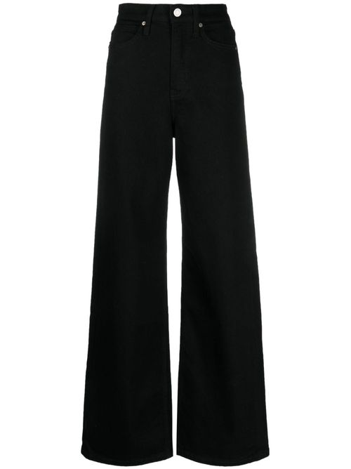 High-waisted wide-leg jeans - Black