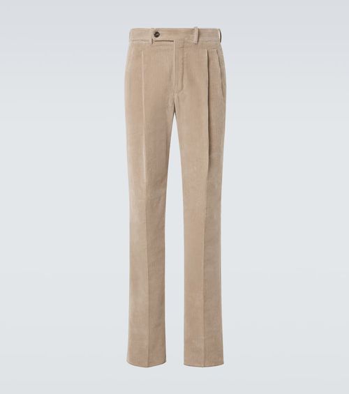Cotton corduroy straight pants