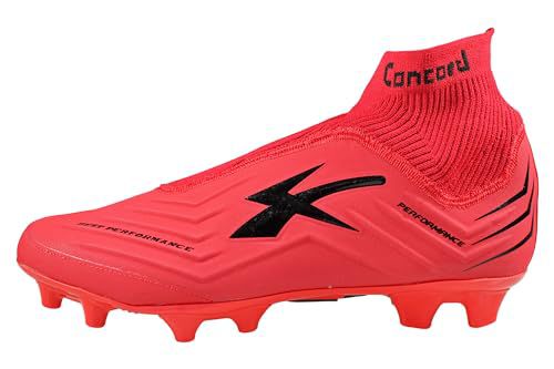 Generic Concord Men's Soccer Cleats Laceless Style S178GC Color Red (Red, US Footwear