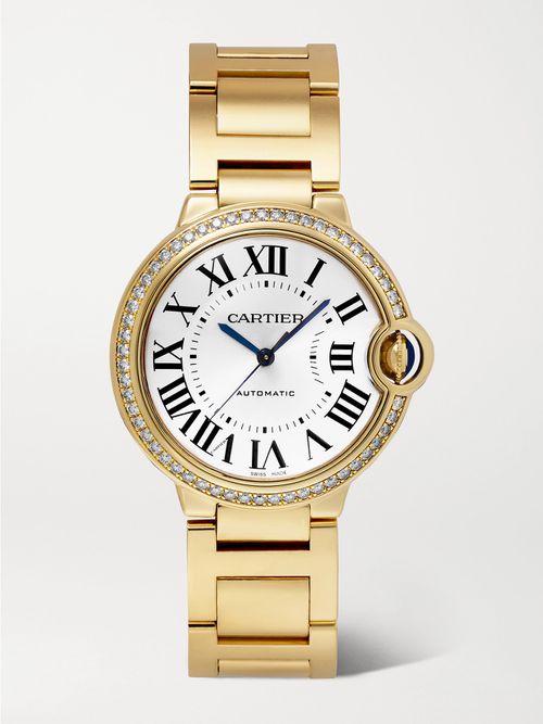 Ballon Bleu De Automatic 36mm 18-karat Gold And Diamond Watch - One size