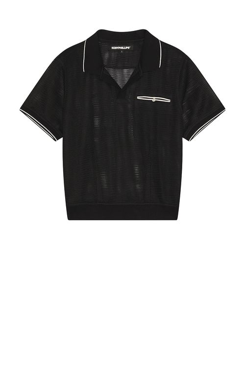 Kody Phillips Mesh Polo in Black - Black. S also in L, M, XL/1X