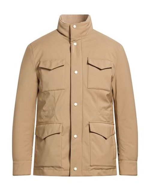 Man Puffer Light brown Size L Polyester, Wool, Polyurethane, Elastane