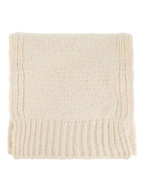 Logo-patch scarf - Neutrals
