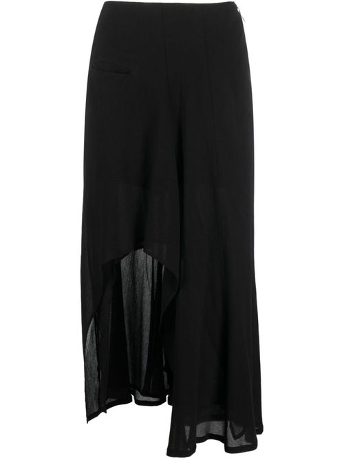 Asymmetric midi skirt - Black