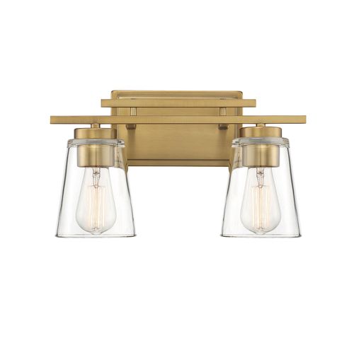 Savoy House Calhoun 2-Light Bathroom Vanity Light in Warm Bras
