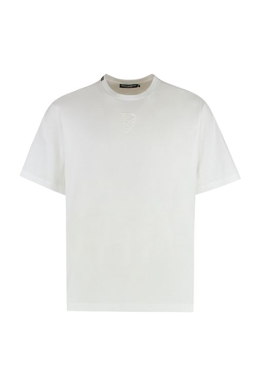 Cotton T-shirt with Logo Embroidery