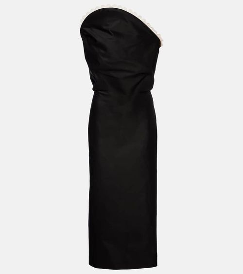 Crochet-trimmed cotton maxi dress