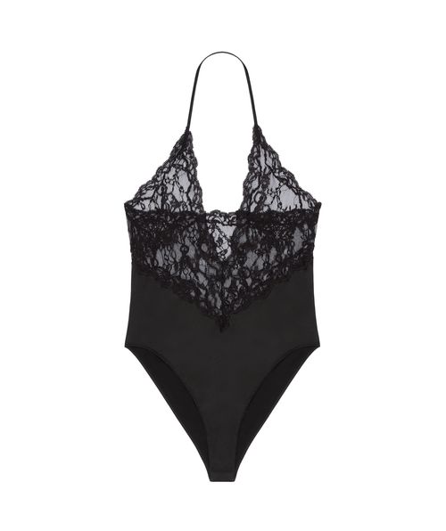 Bodysuit in chandelier lace and jersey