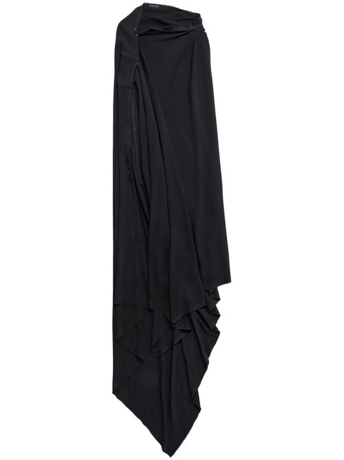 Draped asymmetric dress - 1000 -Black