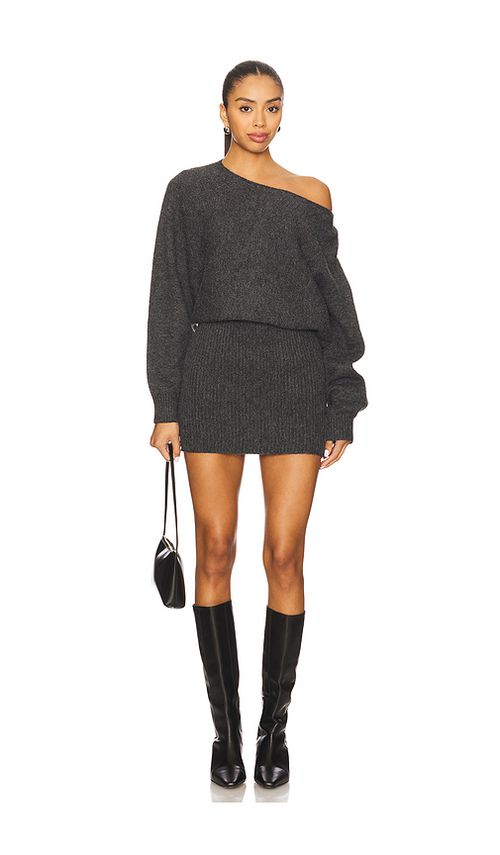 Line & dot mini vestido suéter shore en color charcoal S también en
