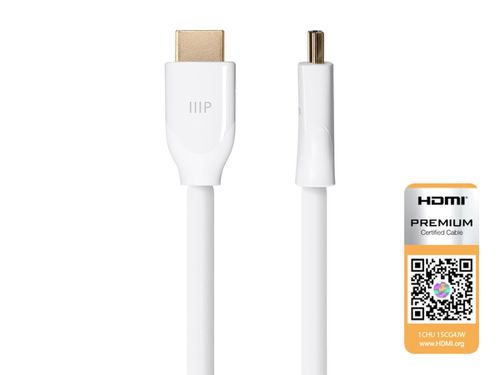 4K Certified Premium High Speed HDMI Cable - 4K60Hz, 18Gbps, HDR, 3ft, White