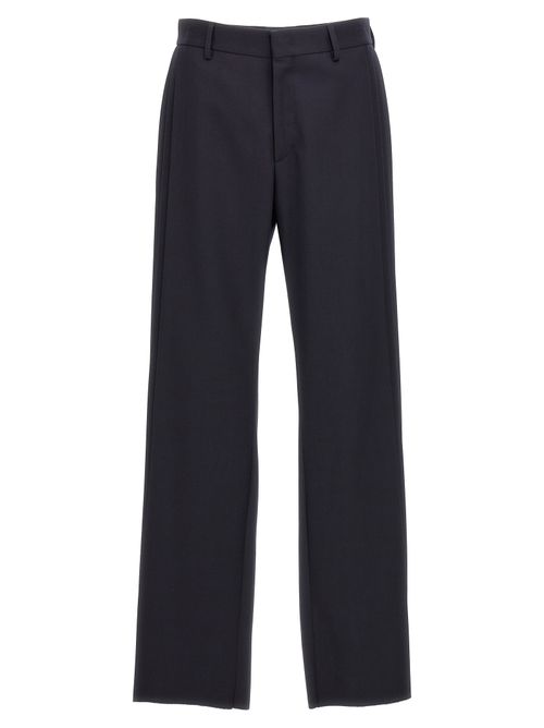 Wool Crêpe Blend Trousers — Blue