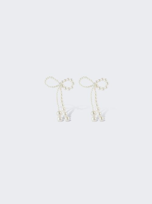 Grande Rosette De Pearls Large Bow Earrings