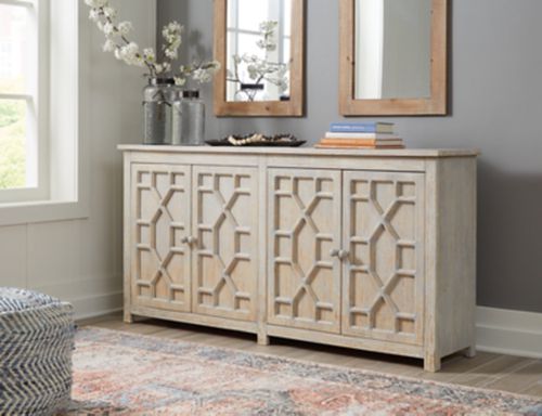 Caitrich Accent Cabinet, Distressed Blue