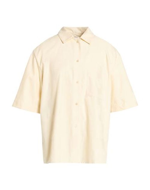 Man Shirt Ivory Size L Cotton, Silk
