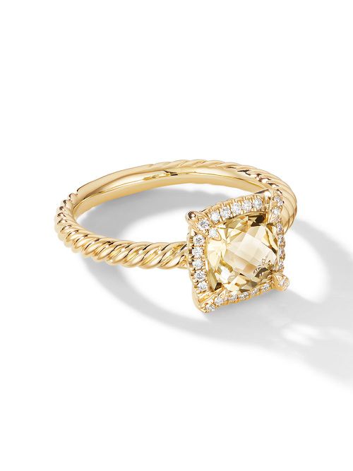18kt yellow gold Petite Chatelaine citrine and diamond ring