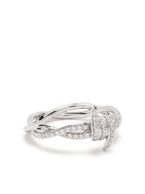 18kt white gold Thorn Forget Me Knot diamond ring - Silver