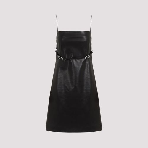 Belted Leather Mini Dress