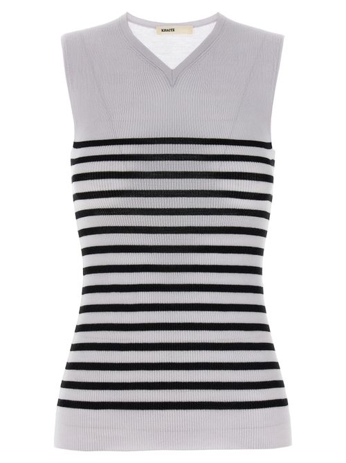 Striped Merino Wool Tank Top — Lavender