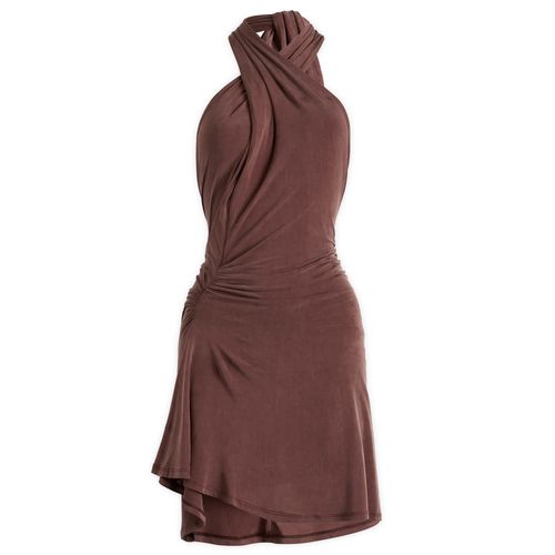 Women's The Kylie Halter Knot Dress Mahogany