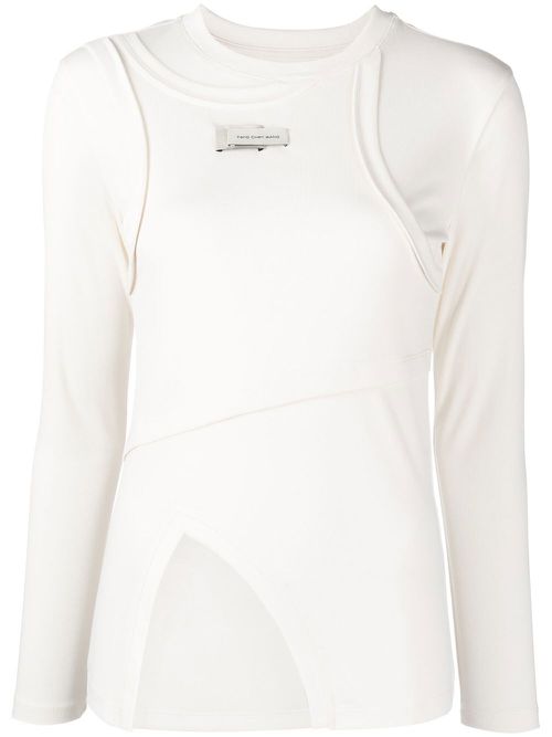 Crew-neck fitted jumper - White