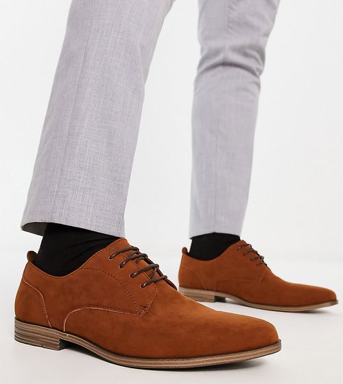 Wide fit point derby shoes in brown