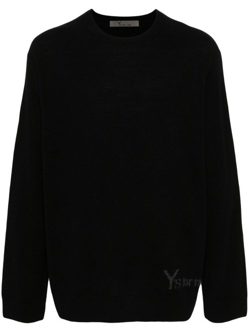 Intarsia-knit logo sweater - Black