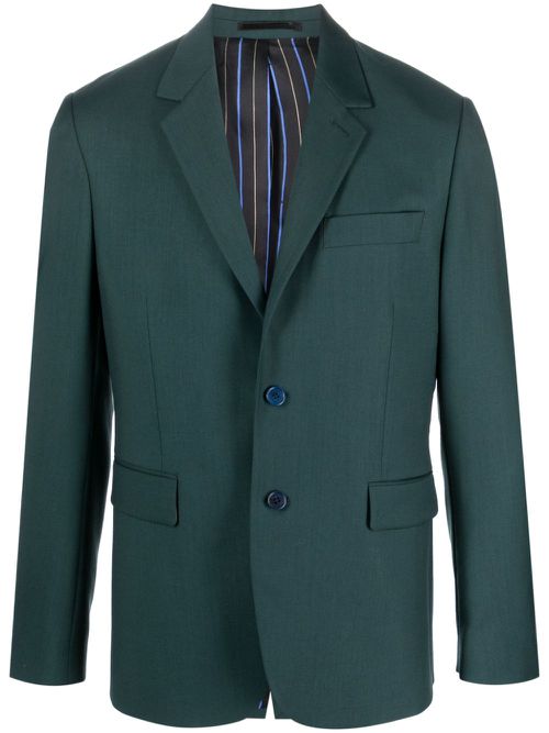 Single-breasted wool blazer - Green